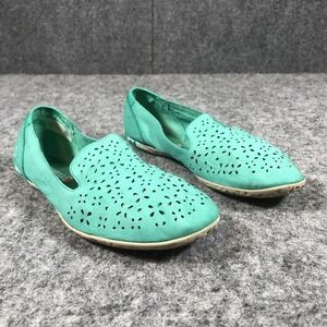 Merrell Shoes Womens Size 8 Teal Perforated Slip On Flats Comfort Casual Soft
